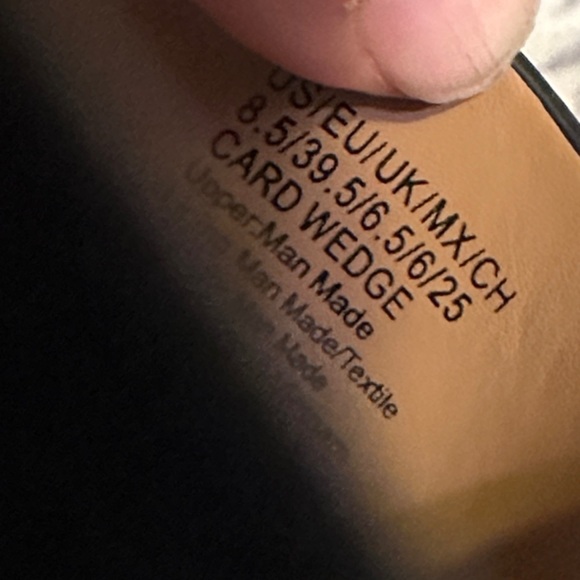 Kenneth Cole Reaction Black and Tan Wedge Sandals - Picture 6 of 10